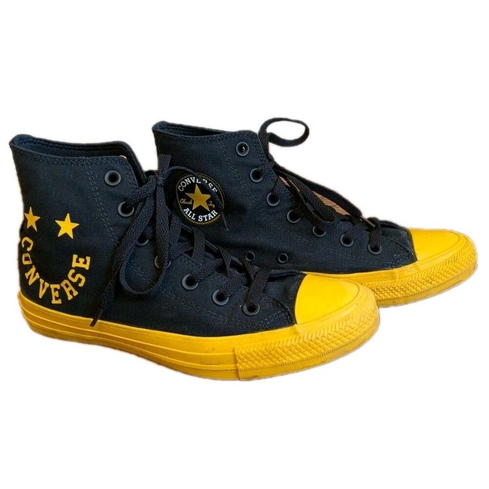 Converse Chuck Taylor Hi-Top Sneaker Women’s Sz 8 Black 168117F Smiley Face Shoe
